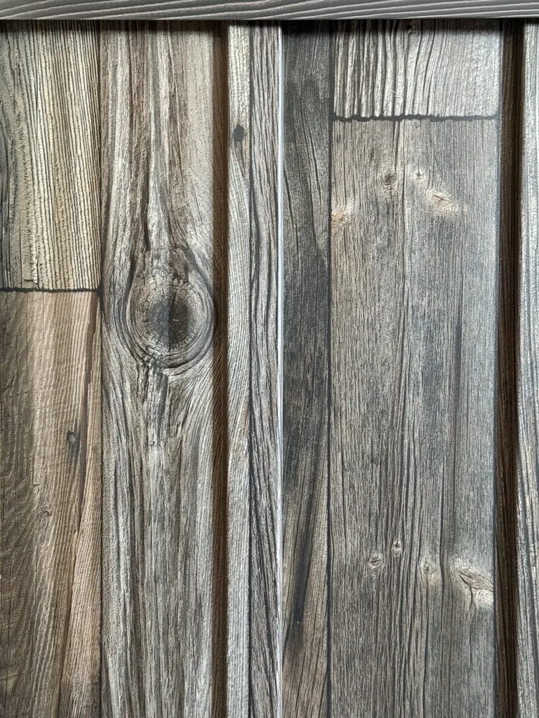 Barnwood printed metal panel sample