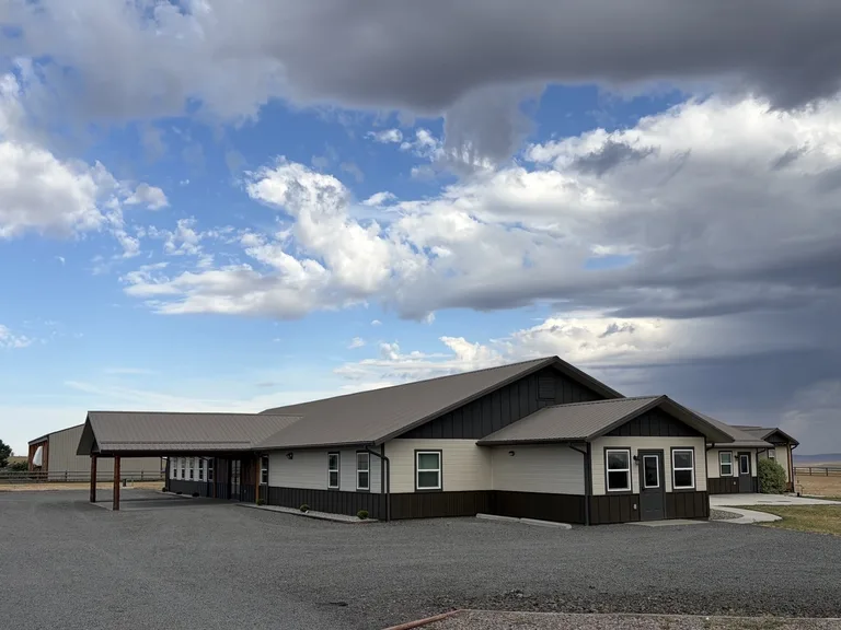 Completed metal-clad building