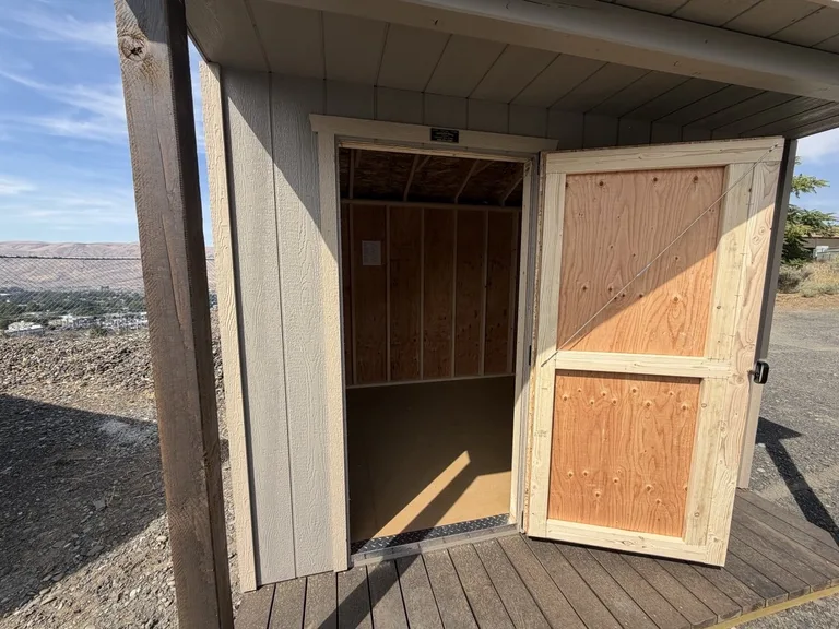 10x10 Utility Shed — with doors open
