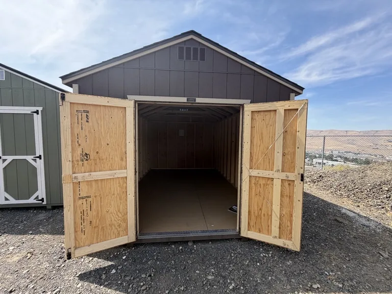 10x16 Utility Shed — with doors open