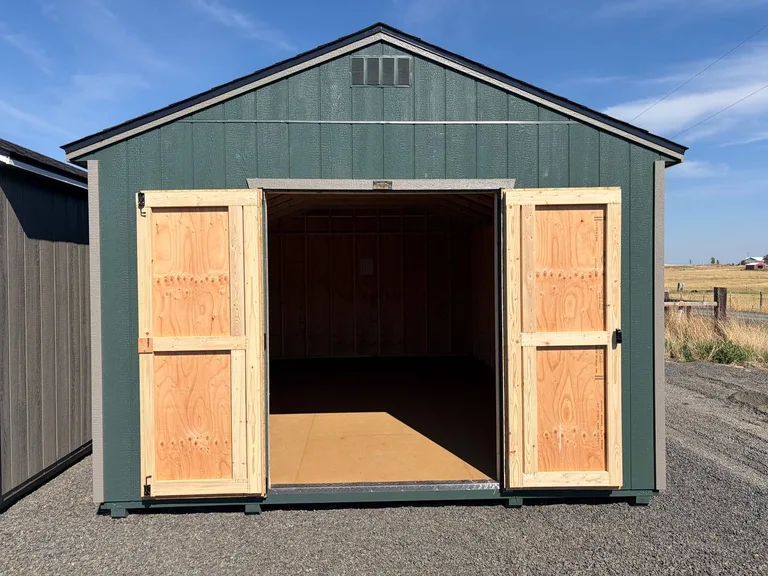 12x20 Utility Shed — with doors open