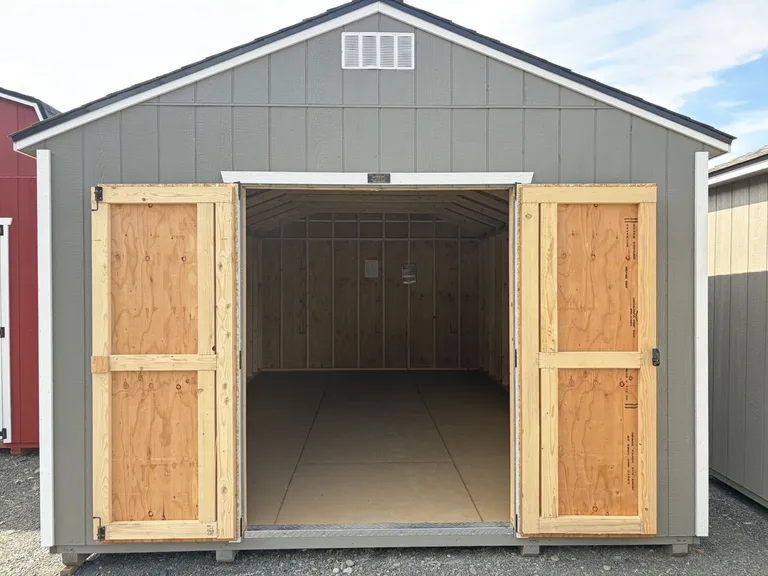 12x20 Utility Shed — with doors open