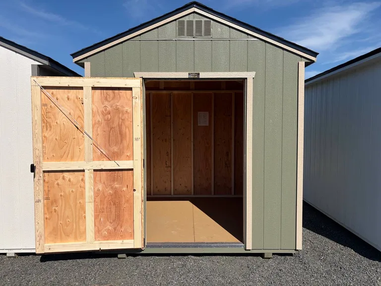 8x8 Utility Shed — with doors open